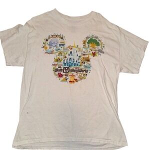 Disney Park Life Attraction T-Shirt‎ Mickey Mouse Graphic mens L White rare fair